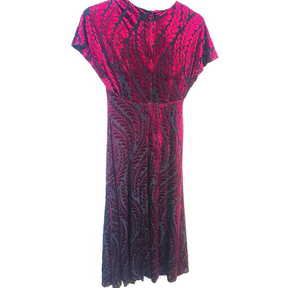 Zarr Collection Womens Dress Size 8 Black Maroon Midi Cocktail Party Holiday NWT - Picture 6 of 9